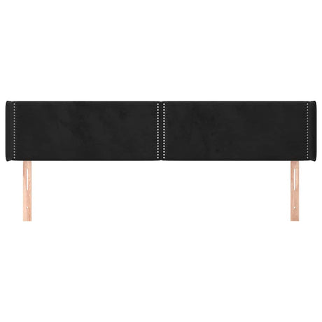 Vidaxl hoofdbord met randen 203x16x78 88 cm fluweel zwart