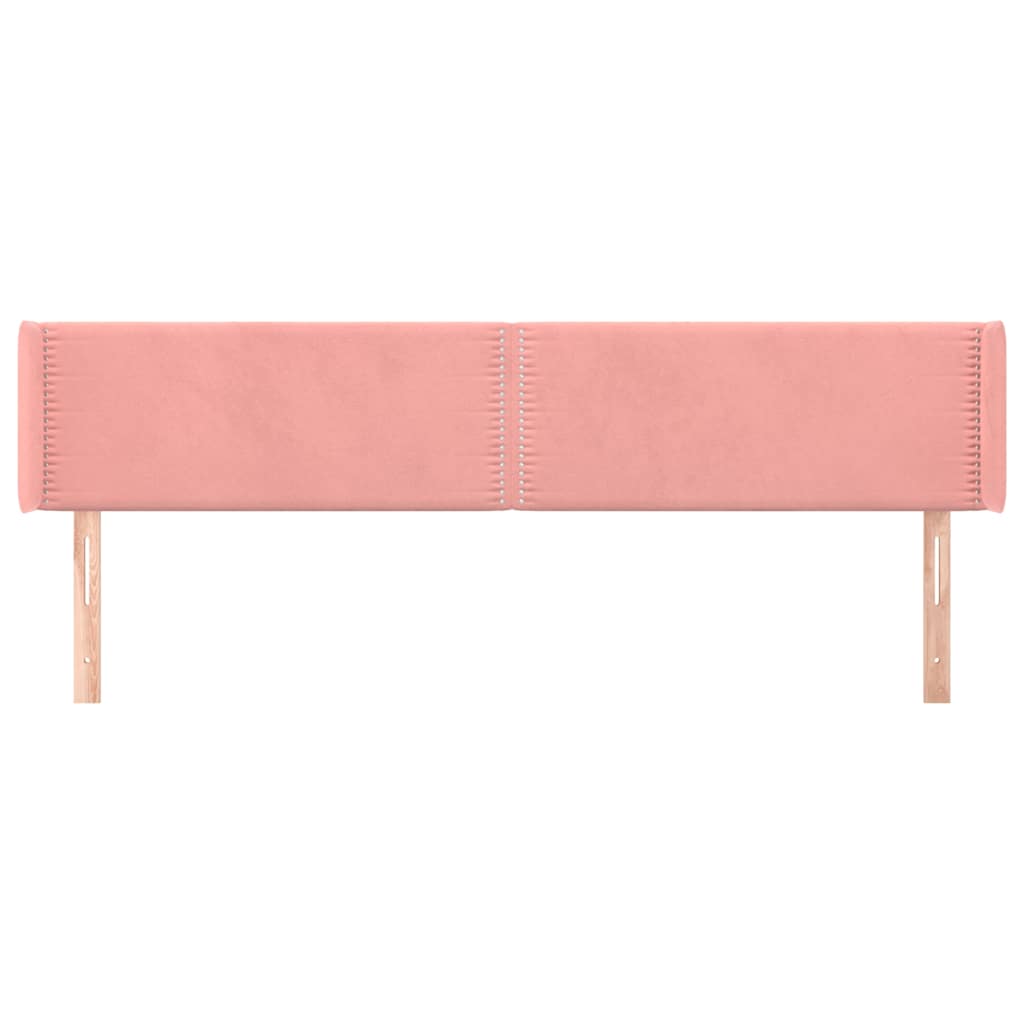 Vidaxl hoofdbord met randen 203x16x78 88 cm fluweel roze