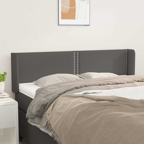 Vidaxl hoofdbord met randen 147x16x78 88 cm kunstleer grijs