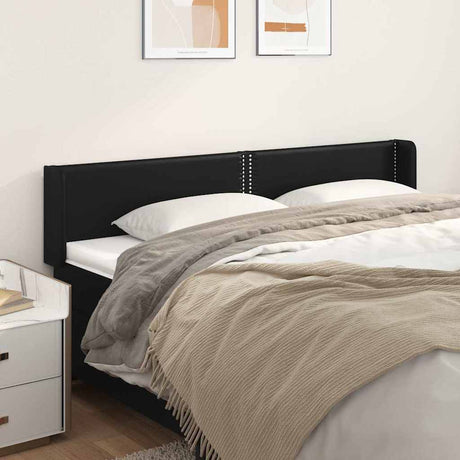 Vidaxl hoofdbord met randen 183x16x78 88 cm kunstleer zwart
