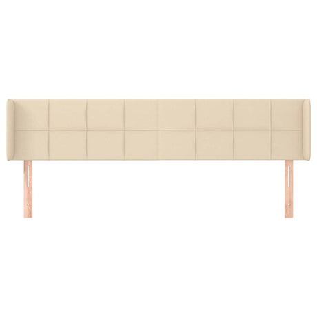 Vidaxl hoofdbord met randen 163x16x78 88 cm stof crèmekleurig