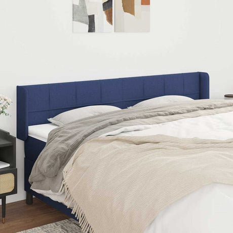 Vidaxl hoofdbord met randen 203x16x78 88 cm stof blauw