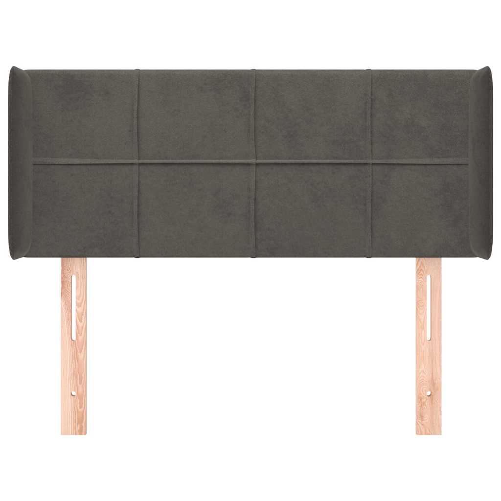 Vidaxl hoofdbord met randen 83x16x78 88 cm fluweel donkergrijs