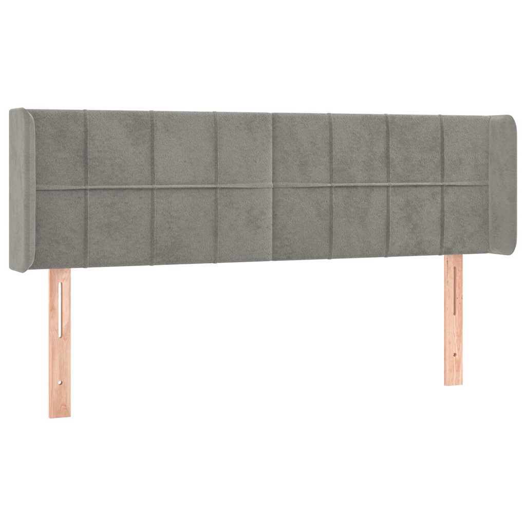 Vidaxl hoofdbord met randen 147x16x78 88 cm fluweel lichtgrijs
