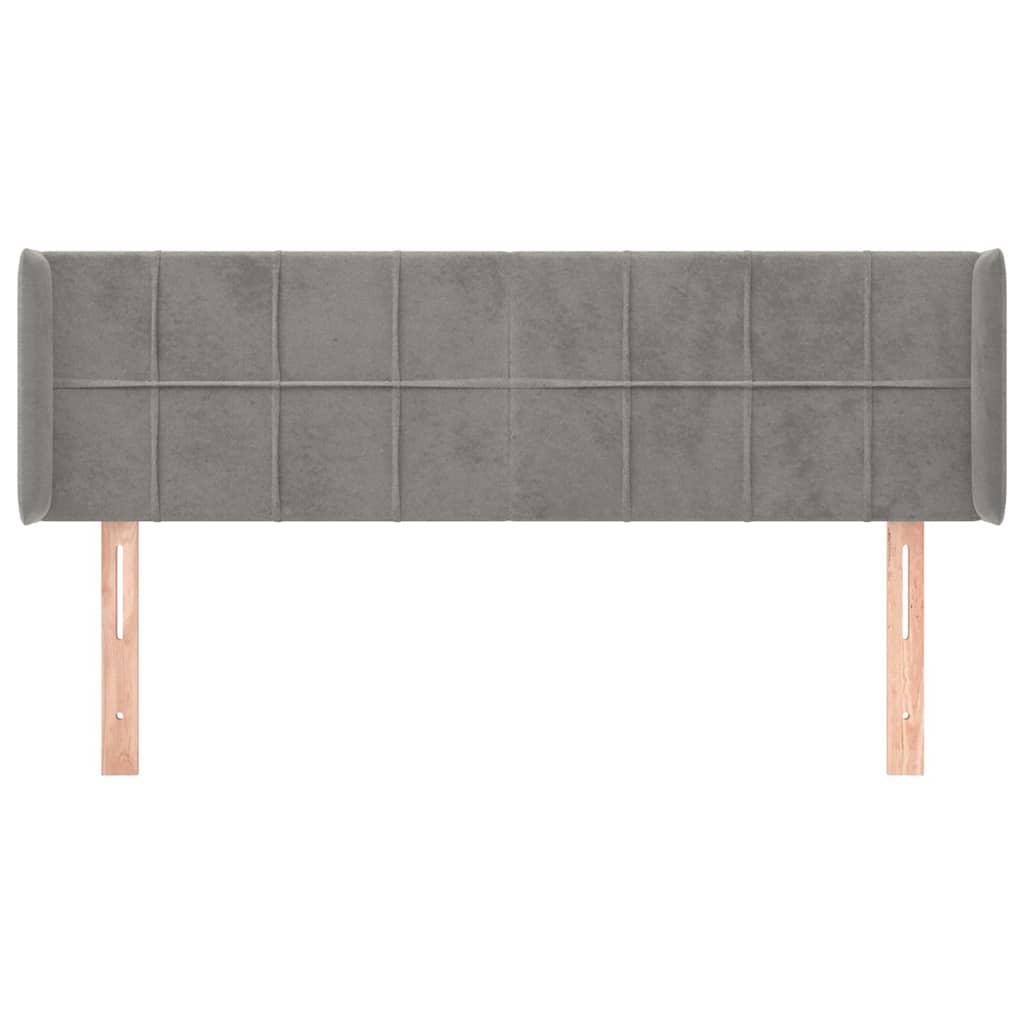 Vidaxl hoofdbord met randen 147x16x78 88 cm fluweel lichtgrijs