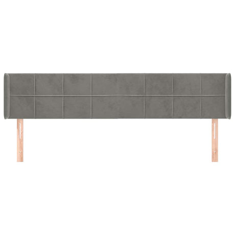 Vidaxl hoofdbord met randen 163x16x78 88 cm fluweel lichtgrijs