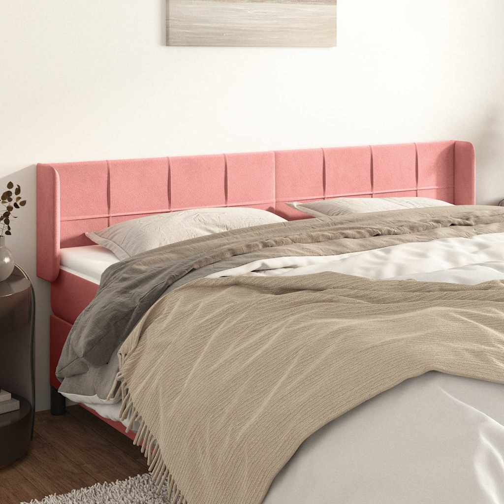Vidaxl hoofdbord met randen 163x16x78 88 cm fluweel roze