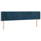 Vidaxl hoofdbord met randen 183x16x78 88 cm fluweel donkerblauw