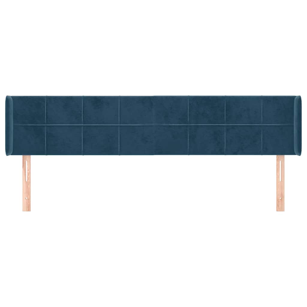 Vidaxl hoofdbord met randen 183x16x78 88 cm fluweel donkerblauw