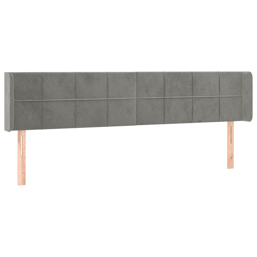 Vidaxl hoofdbord met randen 203x16x78 88 cm fluweel lichtgrijs