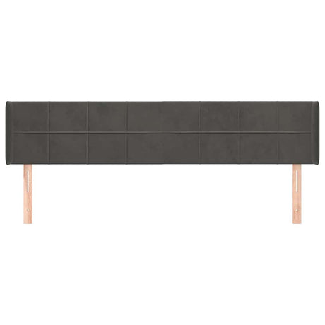 Vidaxl hoofdbord met randen 203x16x78 88 cm fluweel donkergrijs