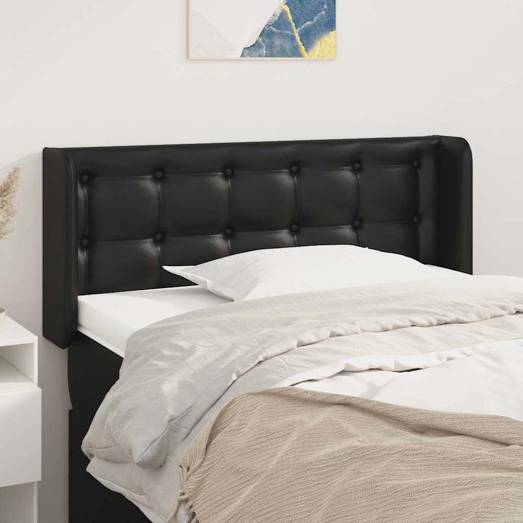 Vidaxl hoofdbord met randen 93x16x78 88 cm kunstleer zwart
