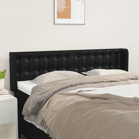 Vidaxl hoofdbord met randen 147x16x78 88 cm kunstleer zwart