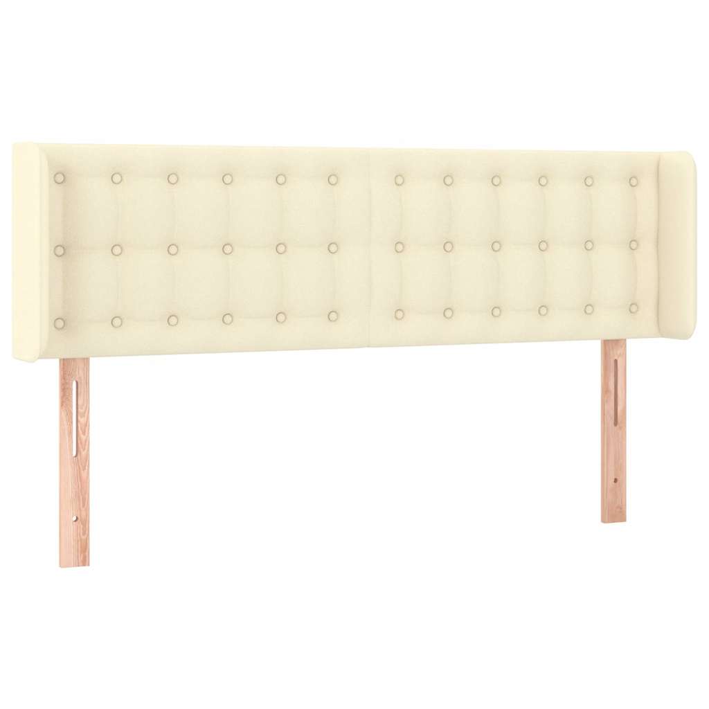 Vidaxl hoofdbord met randen 147x16x78 88 cm kunstleer crèmekleurig