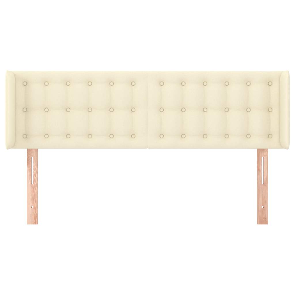 Vidaxl hoofdbord met randen 147x16x78 88 cm kunstleer crèmekleurig
