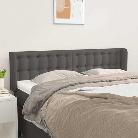 Vidaxl hoofdbord met randen 147x16x78 88 cm kunstleer grijs