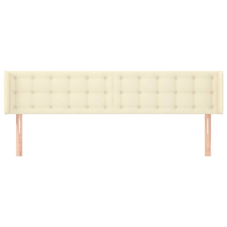 Vidaxl hoofdbord met randen 163x16x78 88 cm kunstleer crèmekleurig