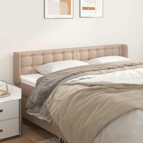 Vidaxl hoofdbord met randen 183x16x78 88 cm kunstleer cappuccinokleur