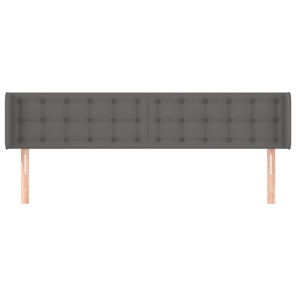 Vidaxl hoofdbord met randen 203x16x78 88 cm kunstleer grijs