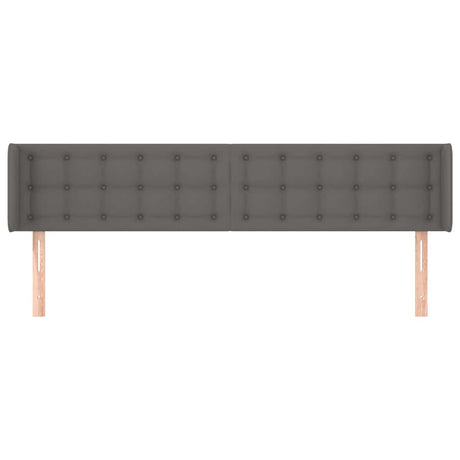 Vidaxl hoofdbord met randen 203x16x78 88 cm kunstleer grijs