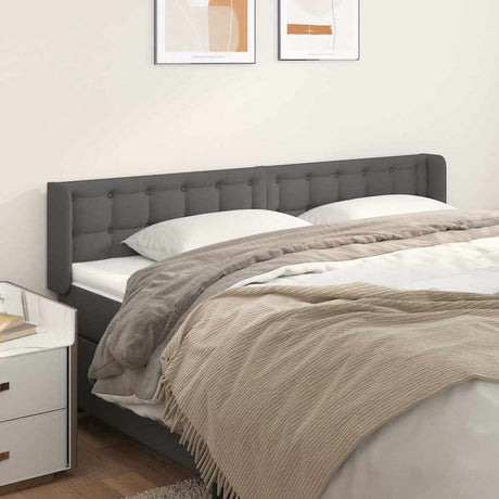 Vidaxl hoofdbord met randen 203x16x78 88 cm kunstleer grijs