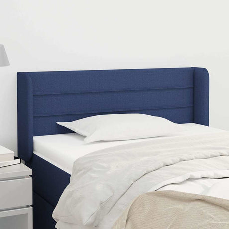 Vidaxl hoofdbord met randen 93x16x78 88 cm stof blauw