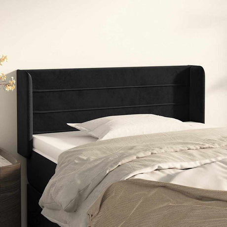 Vidaxl hoofdbord met randen 83x16x78 88 cm fluweel zwart