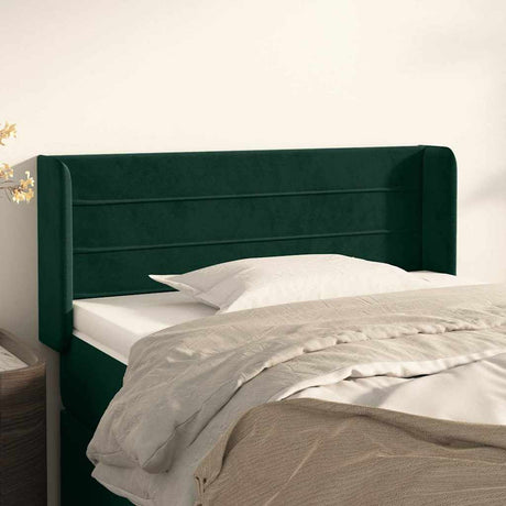Vidaxl hoofdbord met randen 83x16x78 88 cm fluweel donkergroen