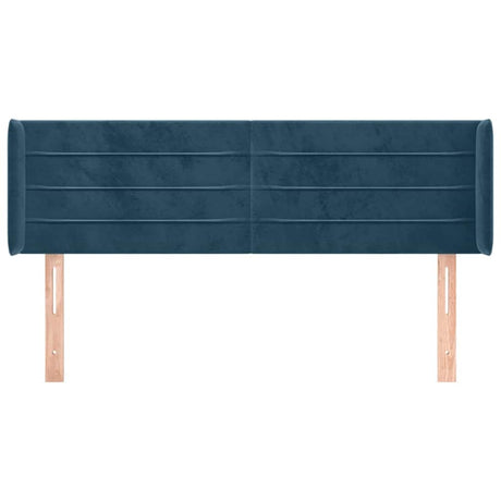 Vidaxl hoofdbord met randen 147x16x78 88 cm fluweel donkerblauw