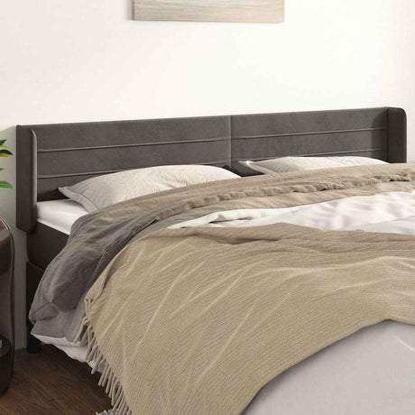 Vidaxl hoofdbord met randen 163x16x78 88 cm fluweel donkergrijs