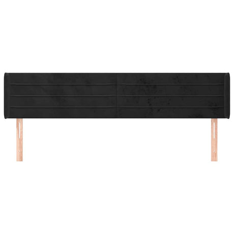 Vidaxl hoofdbord met randen 203x16x78 88 cm fluweel zwart