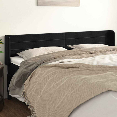 Vidaxl hoofdbord met randen 203x16x78 88 cm fluweel zwart