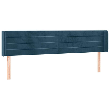 Vidaxl hoofdbord met randen 203x16x78 88 cm fluweel donkerblauw