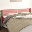 Vidaxl hoofdbord met randen 203x16x78 88 cm fluweel roze