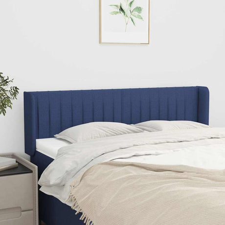 Vidaxl hoofdbord met randen 147x16x78 88 cm stof blauw