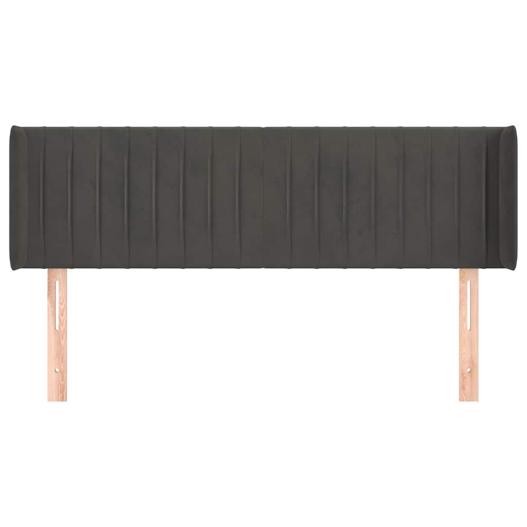 Vidaxl hoofdbord met randen 147x16x78 88 cm fluweel donkergrijs
