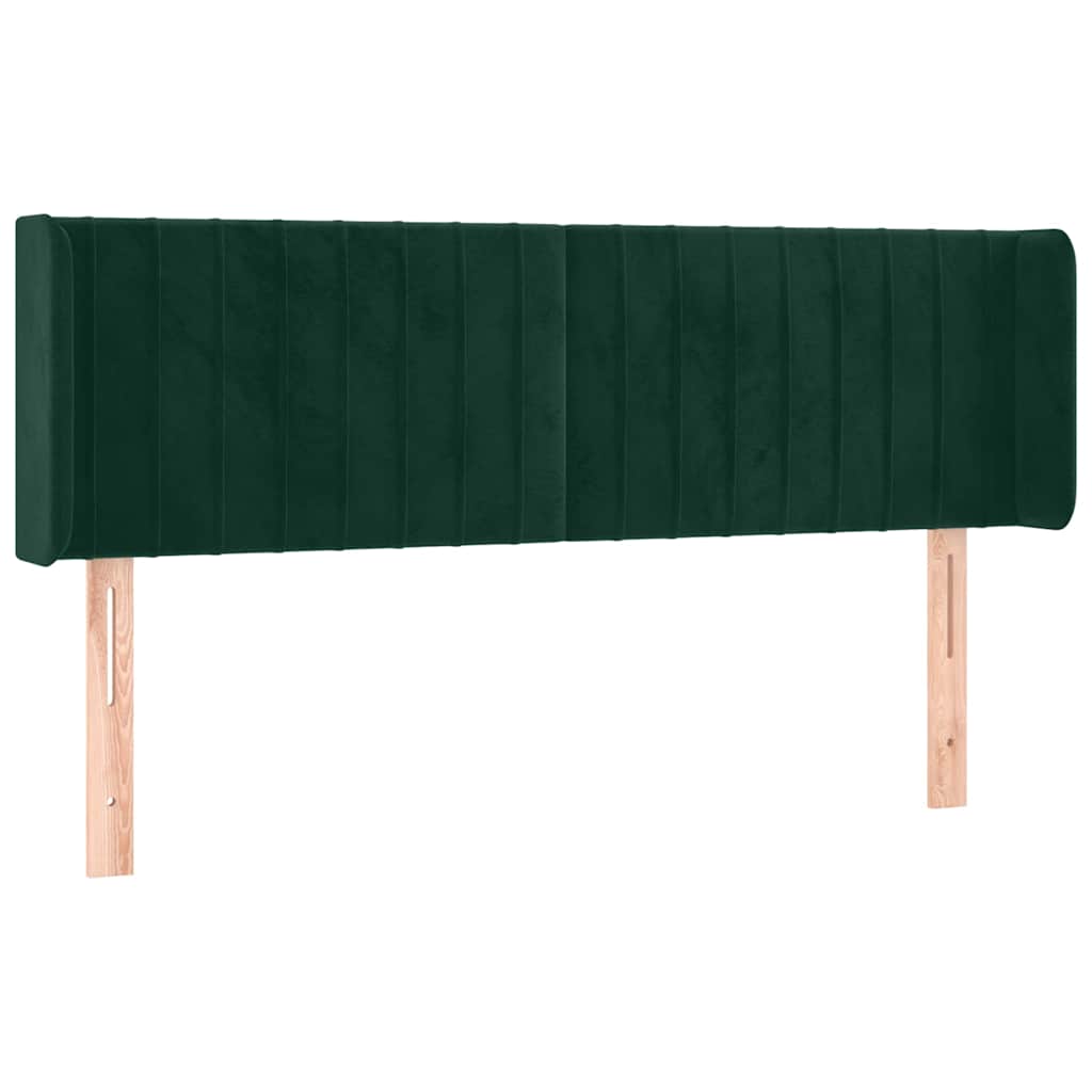 Vidaxl hoofdbord met randen 147x16x78 88 cm fluweel donkergroen