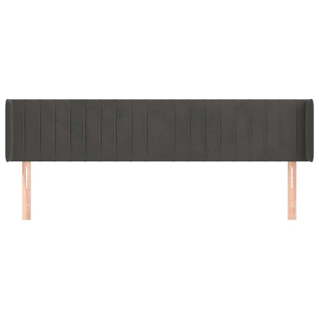 Vidaxl hoofdbord met randen 163x16x78 88 cm fluweel donkergrijs