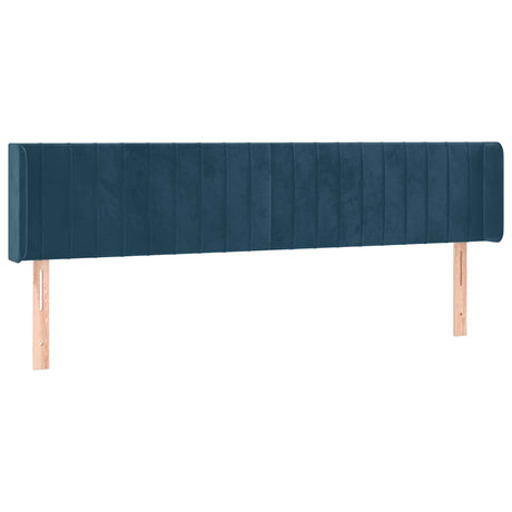 Vidaxl hoofdbord met randen 203x16x78 88 cm fluweel donkerblauw