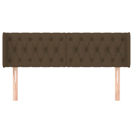 Vidaxl hoofdbord met randen 163x16x78 88 cm stof donkerbruin