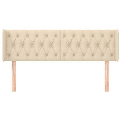 Vidaxl hoofdbord met randen 163x16x78 88 cm stof crèmekleurig