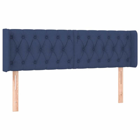 Vidaxl hoofdbord met randen 163x16x78 88 cm stof blauw