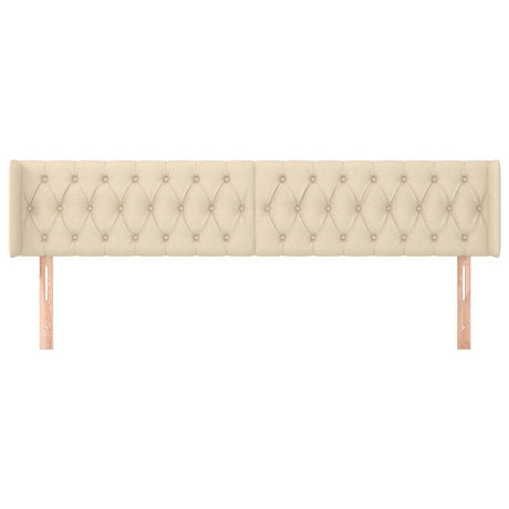 Vidaxl hoofdbord met randen 183x16x78 88 cm stof crèmekleurig
