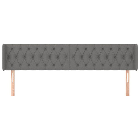 Vidaxl hoofdbord met randen 203x16x78 88 cm stof donkergrijs