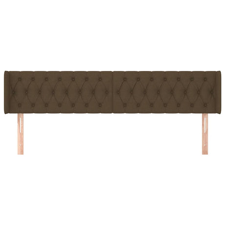 Vidaxl hoofdbord met randen 203x16x78 88 cm stof donkerbruin