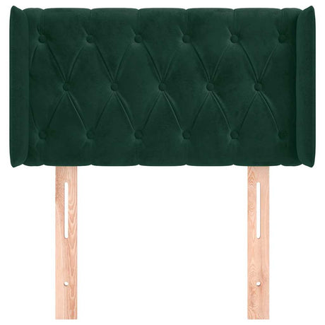 Vidaxl hoofdbord met randen 83x16x78 88 cm fluweel donkergroen