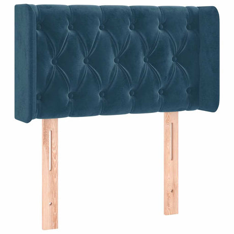 Vidaxl hoofdbord met randen 83x16x78 88 cm fluweel donkerblauw