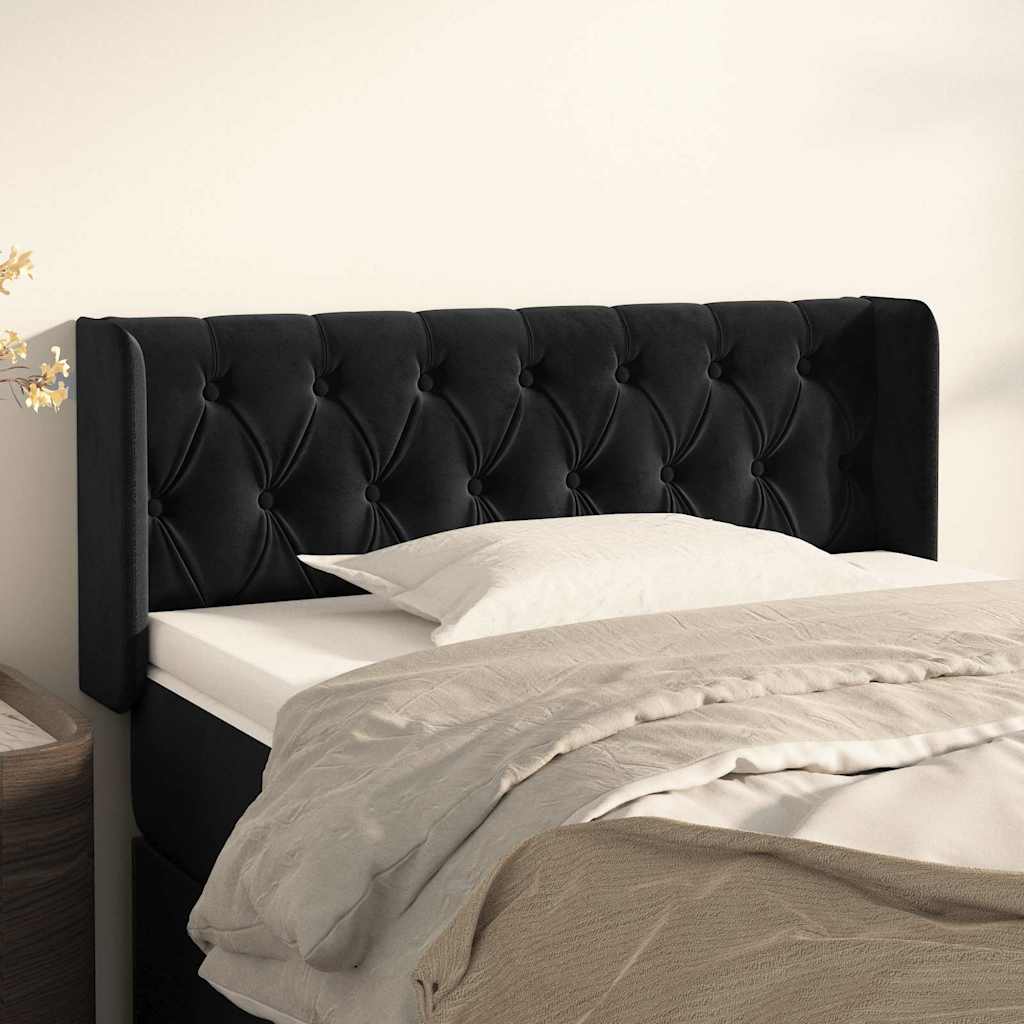 Vidaxl hoofdbord met randen 93x16x78 88 cm fluweel zwart