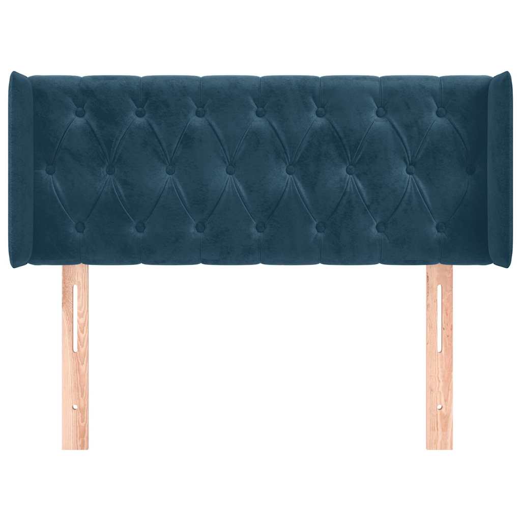 Vidaxl hoofdbord met randen 103x16x78 88 cm fluweel donkerblauw