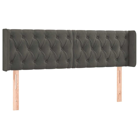 Vidaxl hoofdbord met randen 147x16x78 88 cm fluweel donkergrijs
